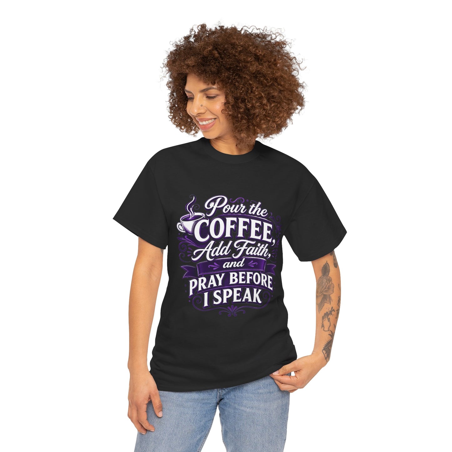 "Pour The Coffee, Add Faith, DF" T-Shirt by DM1111