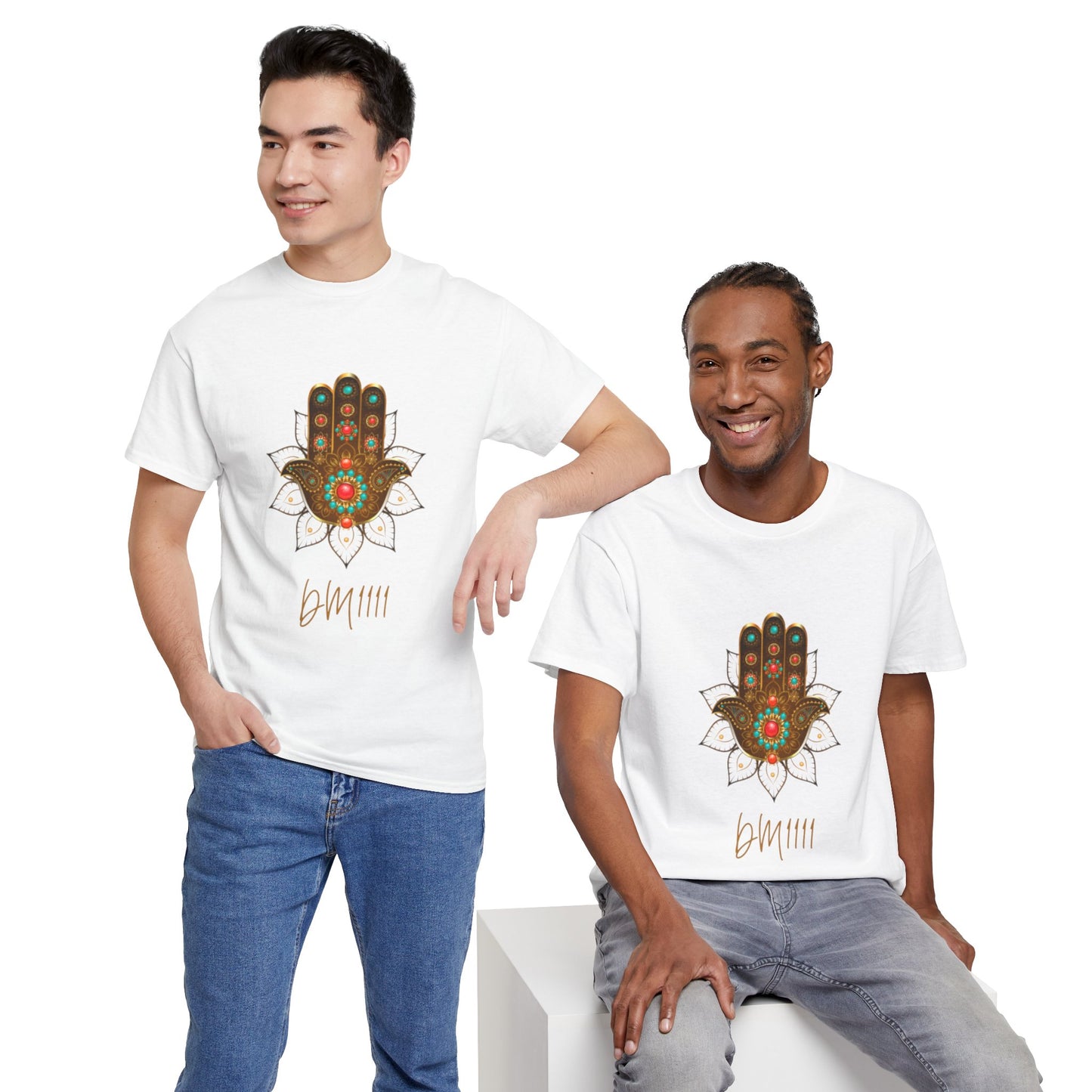 Gold Hamsa Hand DM1111 Unisex Heavy Cotton Tee
