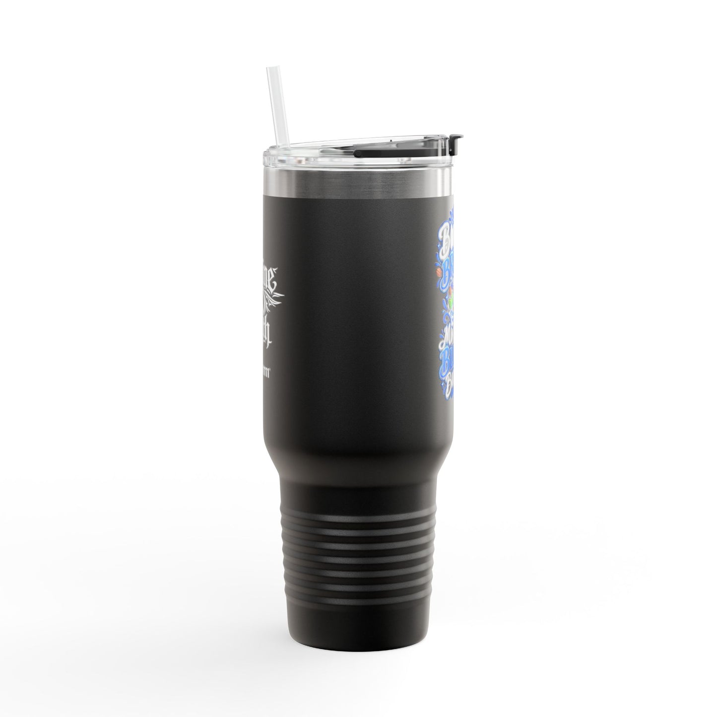 Travel Mug — "Blessed, Brewed, and Minin, DF" 40oz Insulated Tumbler