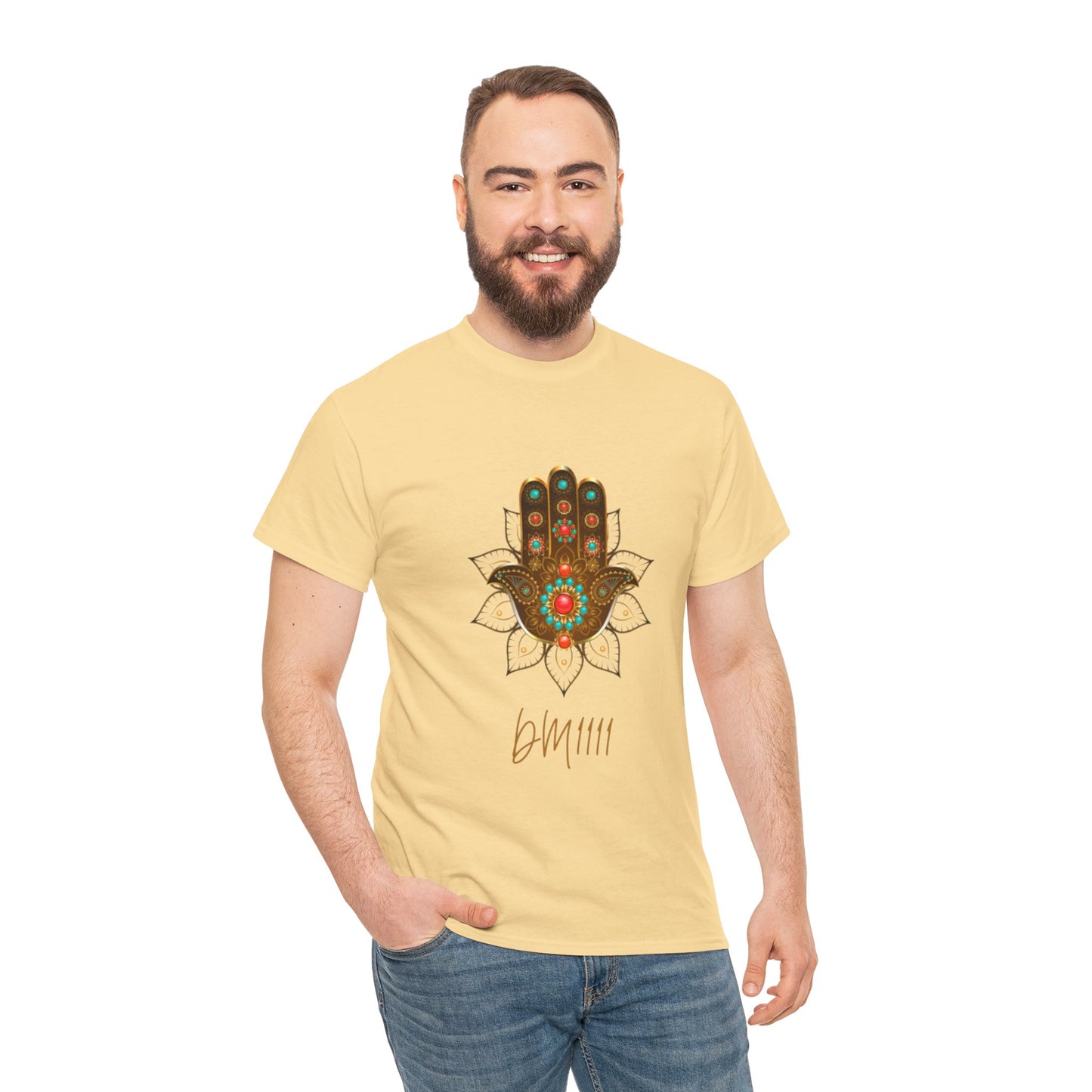 Gold Hamsa Hand DM1111 Unisex Heavy Cotton Tee