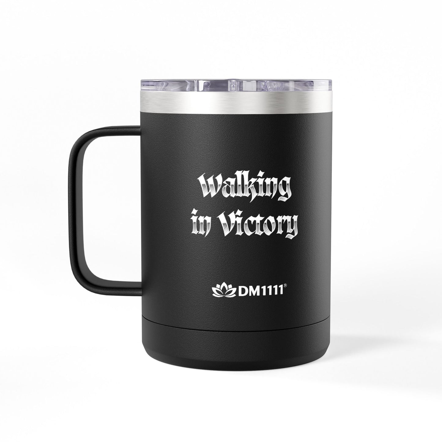 Tumbler Mug — "Walking In Faith" 15oz Insulated Travel Mug