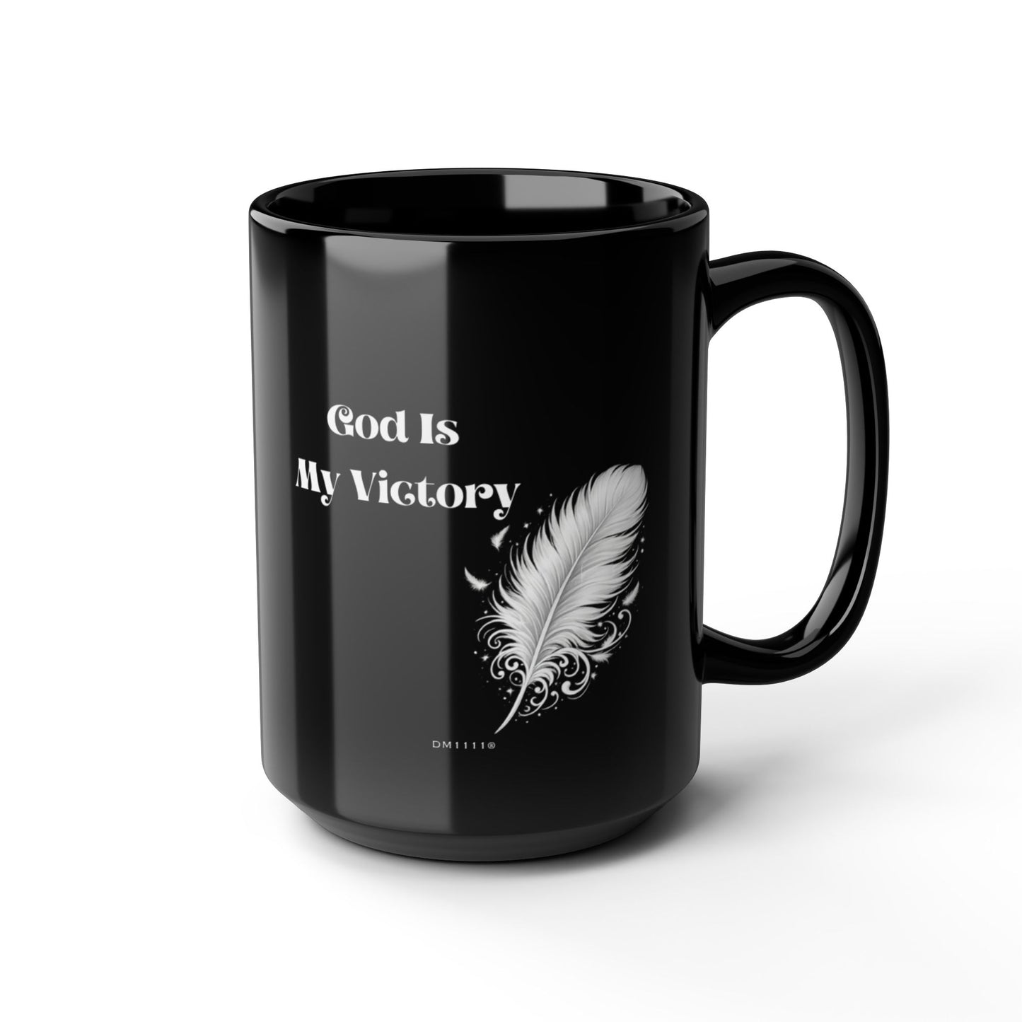 "God Is My Victory" Divine Faith mug (Black, 11oz/15oz)