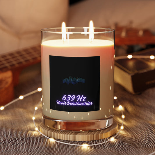 639 Hz - Heals Relationships - Scented Candle - Full Glass, 11oz