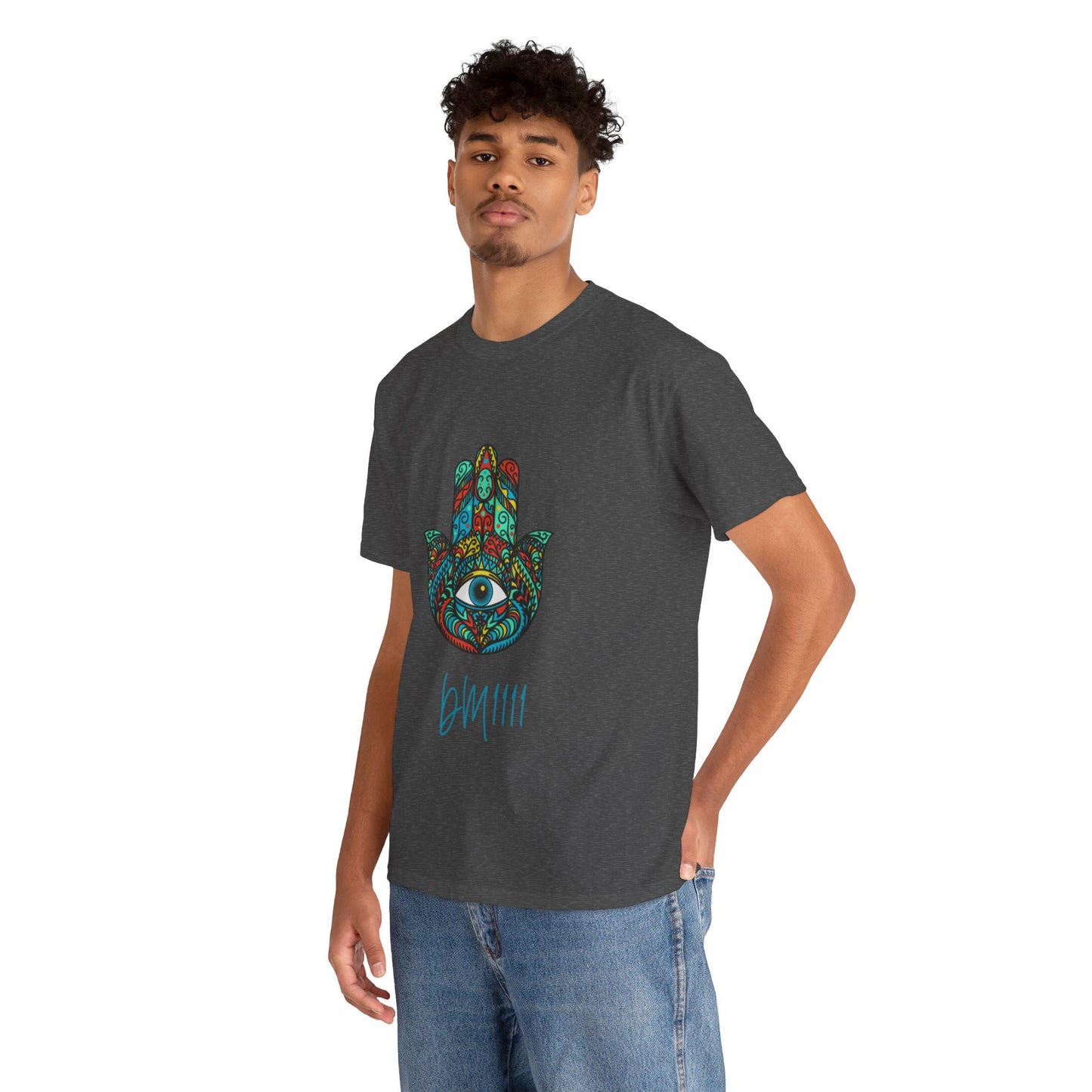 Green Hamsa Hand Eye DM1111 Unisex Heavy Cotton Tee