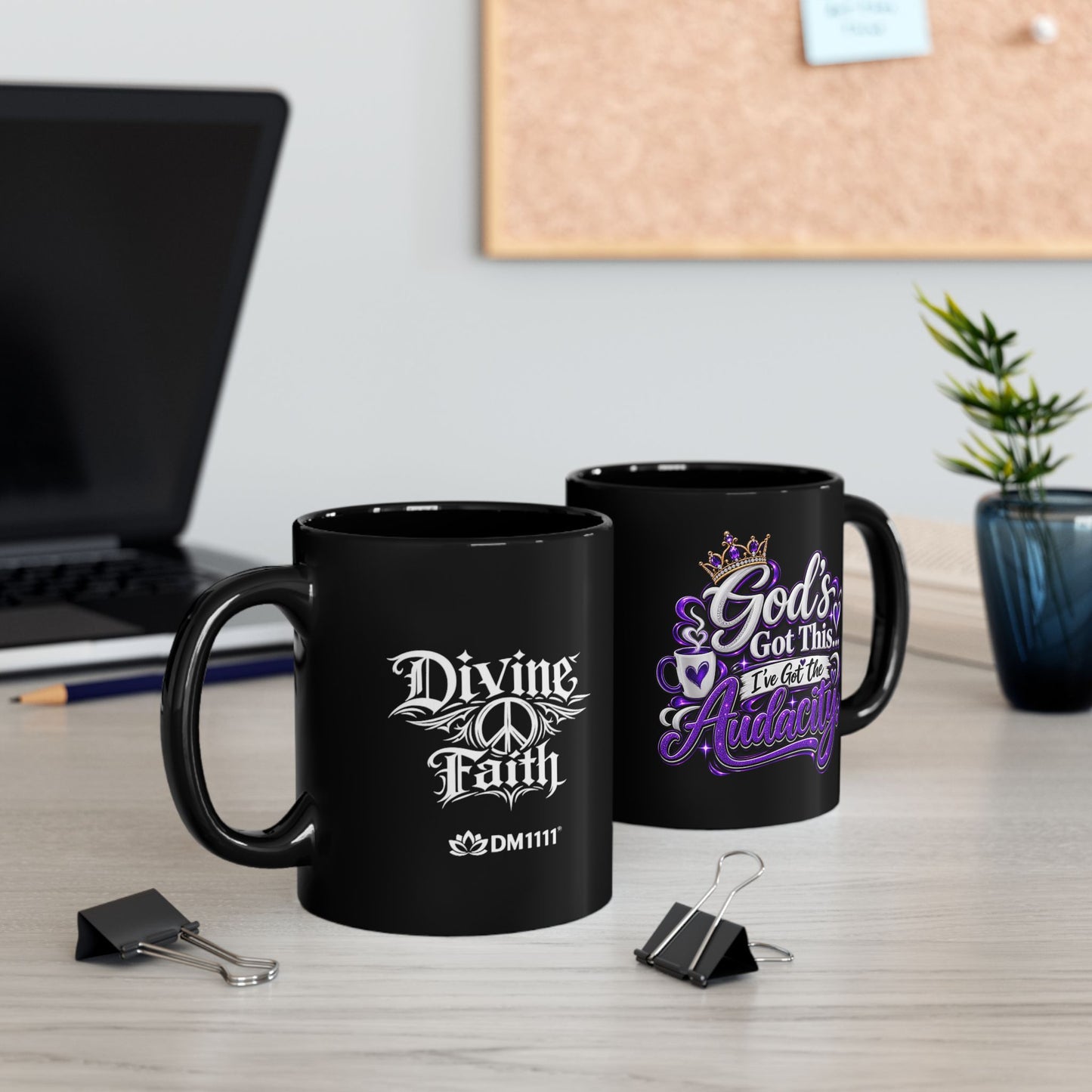 "God’s Got This, DF" Divine Faith mug (Black, 11oz/15oz)