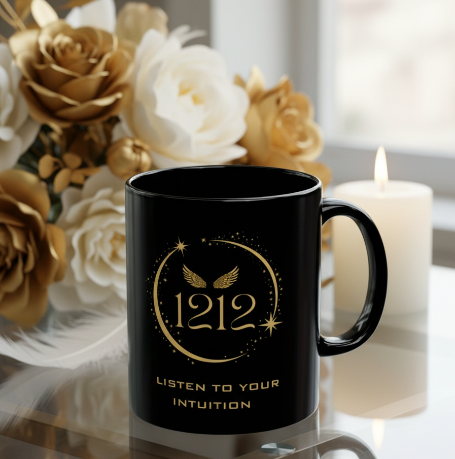 Angel 1212 Affirmation DM1111 Black Mug (11oz, 15oz)