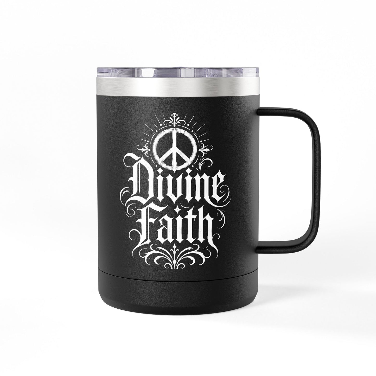 Tumbler Mug — "Walking In Faith" 15oz Insulated Travel Mug