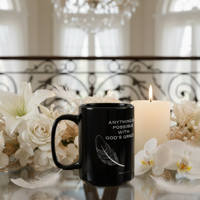 MUG OF THE WEEK - DM1111 "God's Grace" Affirmation Black Mug (11oz, 15oz)