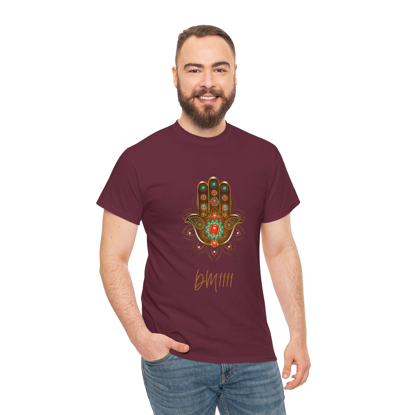 Gold Hamsa Hand DM1111 Unisex Heavy Cotton Tee