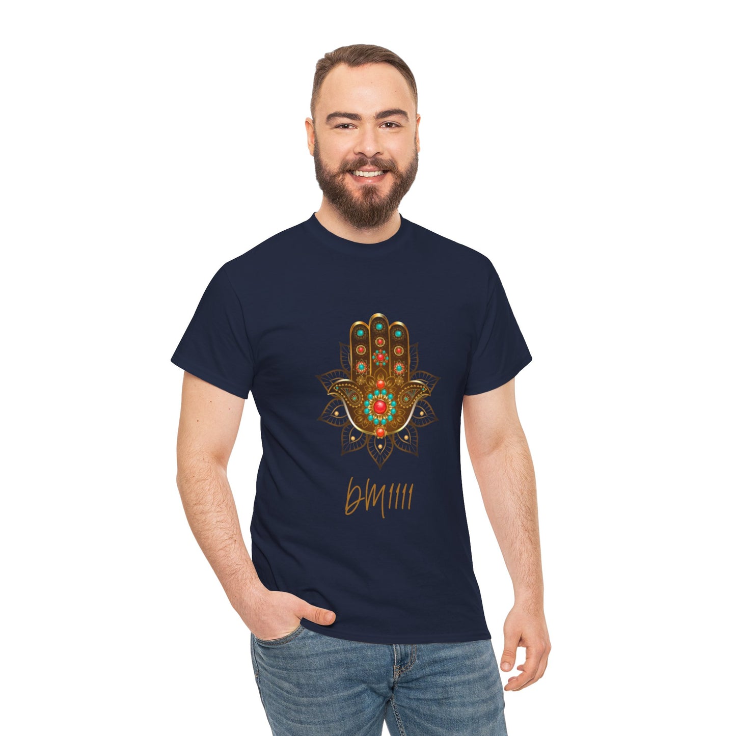Gold Hamsa Hand DM1111 Unisex Heavy Cotton Tee