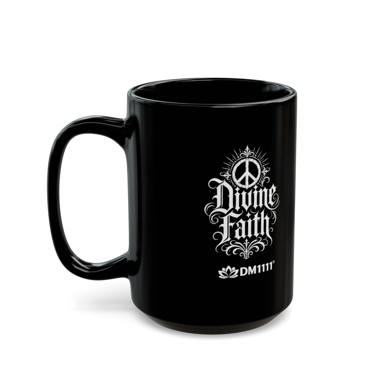 "Blessed Beyond Measure, Hot Mess" Divine Faith mug (Black, 11oz/15oz)
