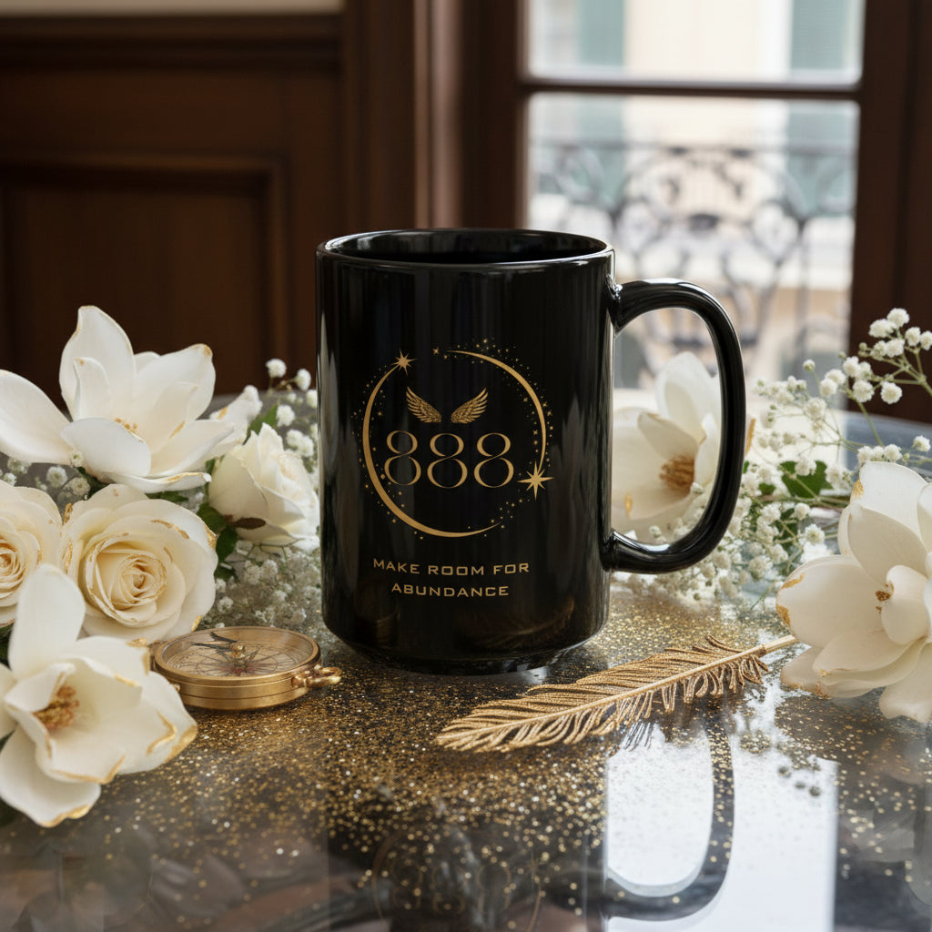 Angel 888 Affirmation DM1111 Black Mug (11oz, 15oz)