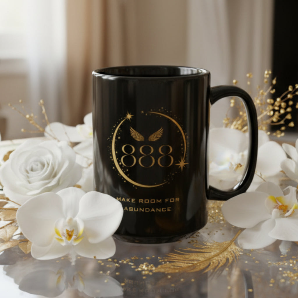 Angel 888 Affirmation DM1111 Black Mug (11oz, 15oz)