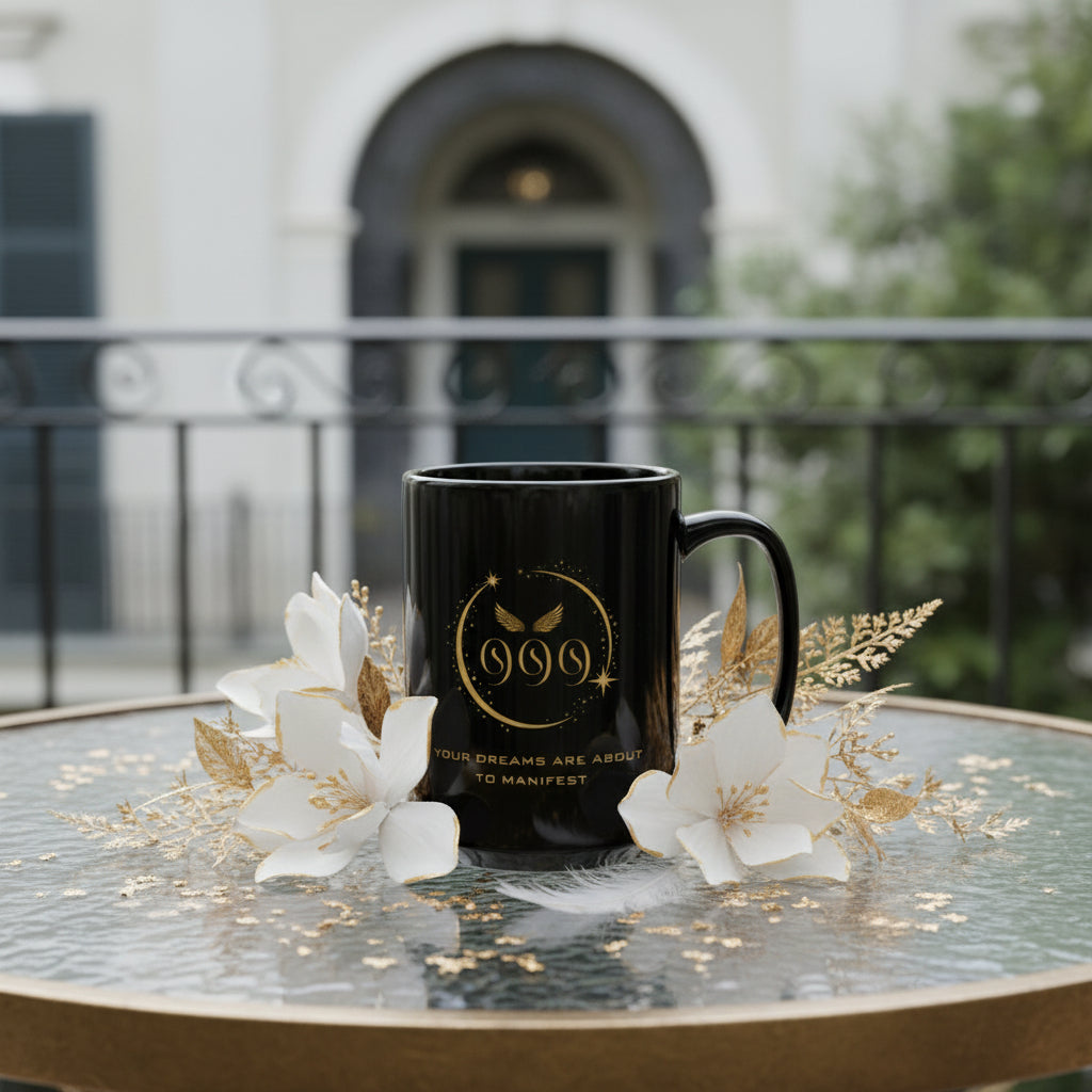 Angel 999 Affirmation DM1111 Black Mug (11oz, 15oz)