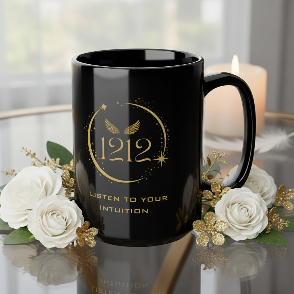Angel 1212 Affirmation DM1111 Black Mug (11oz, 15oz)