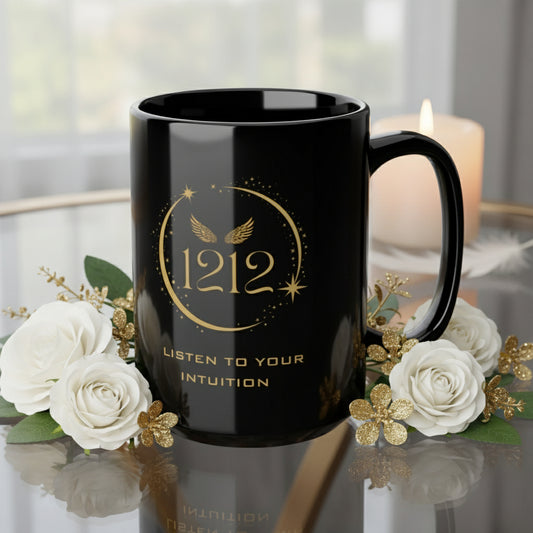 Angel 1212 Affirmation DM1111 Black Mug (11oz, 15oz)