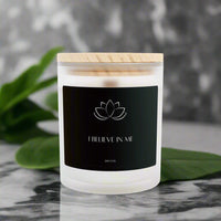 DM1111 "I Believe In Me" Frosted Glass Meditation Candle, 11oz