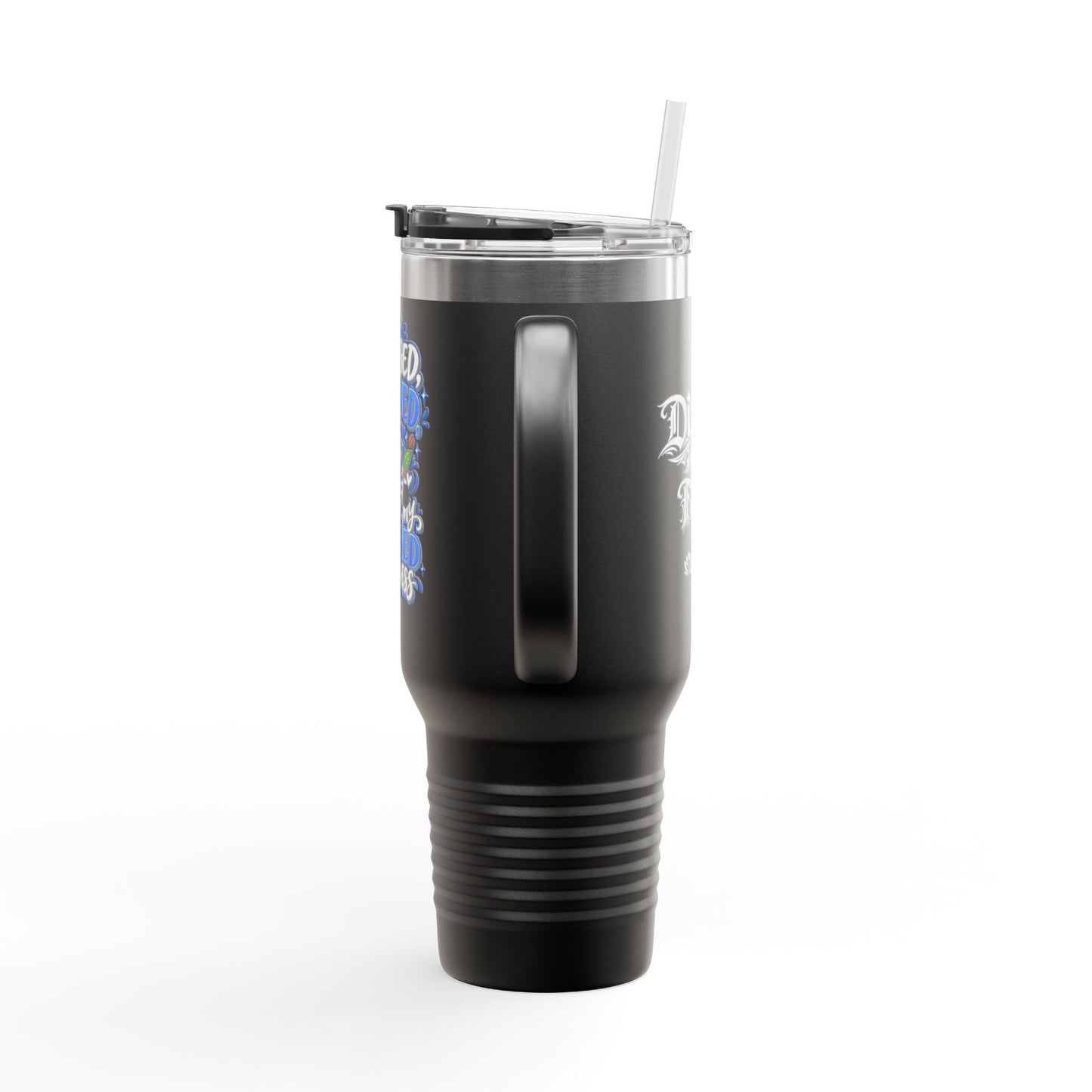 Travel Mug — "Blessed, Brewed, and Minin, DF" 40oz Insulated Tumbler