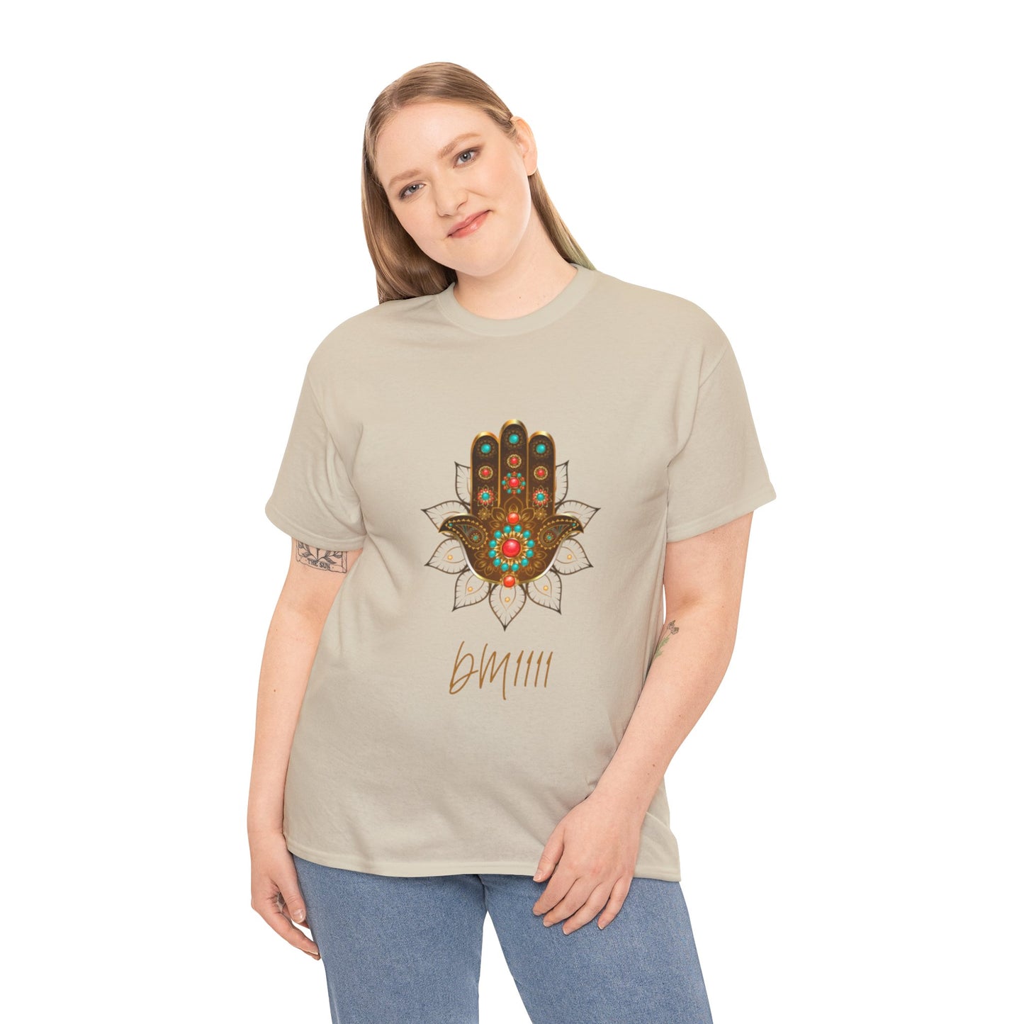 Gold Hamsa Hand DM1111 Unisex Heavy Cotton Tee