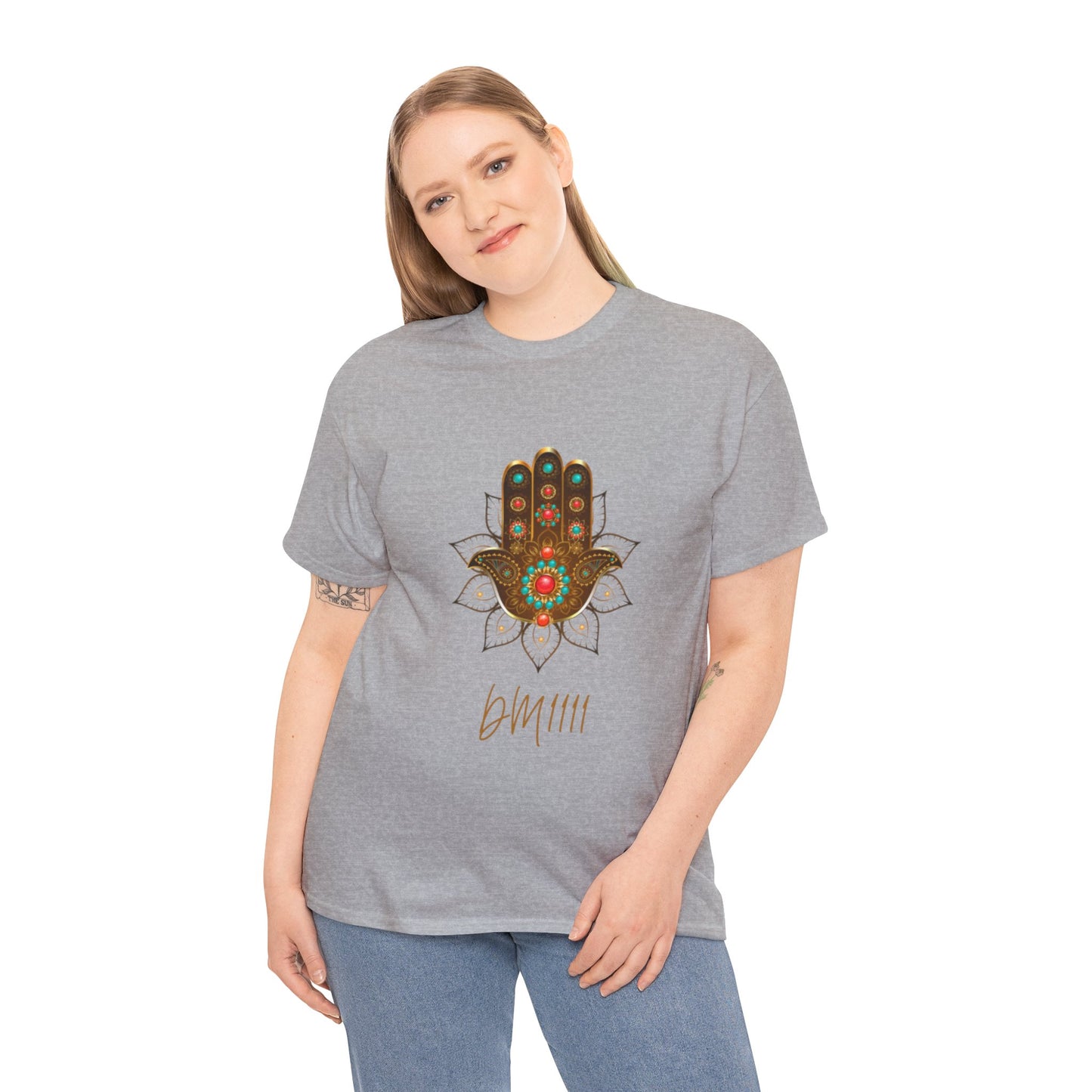 Gold Hamsa Hand DM1111 Unisex Heavy Cotton Tee