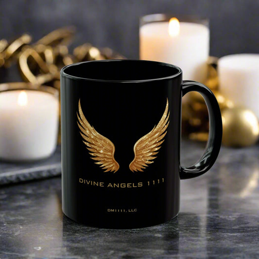 Divine Angels 1111 Official DM1111 Black Mug (11oz, 15oz)