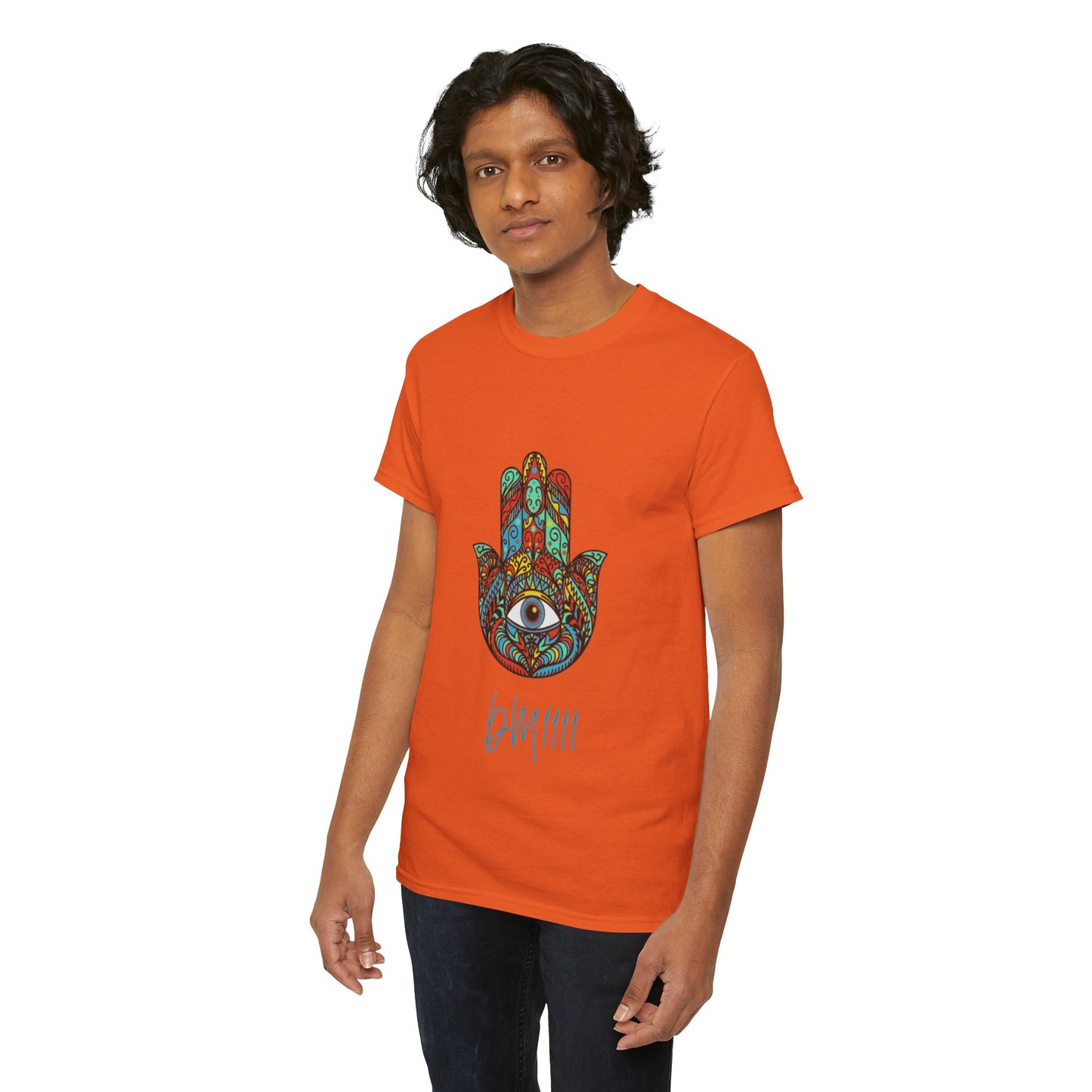 Green Hamsa Hand Eye DM1111 Unisex Heavy Cotton Tee