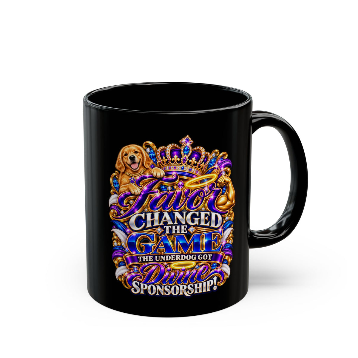 "Favor Changed The Game, DF" Divine Faith mug (Black, 11oz/15oz)
