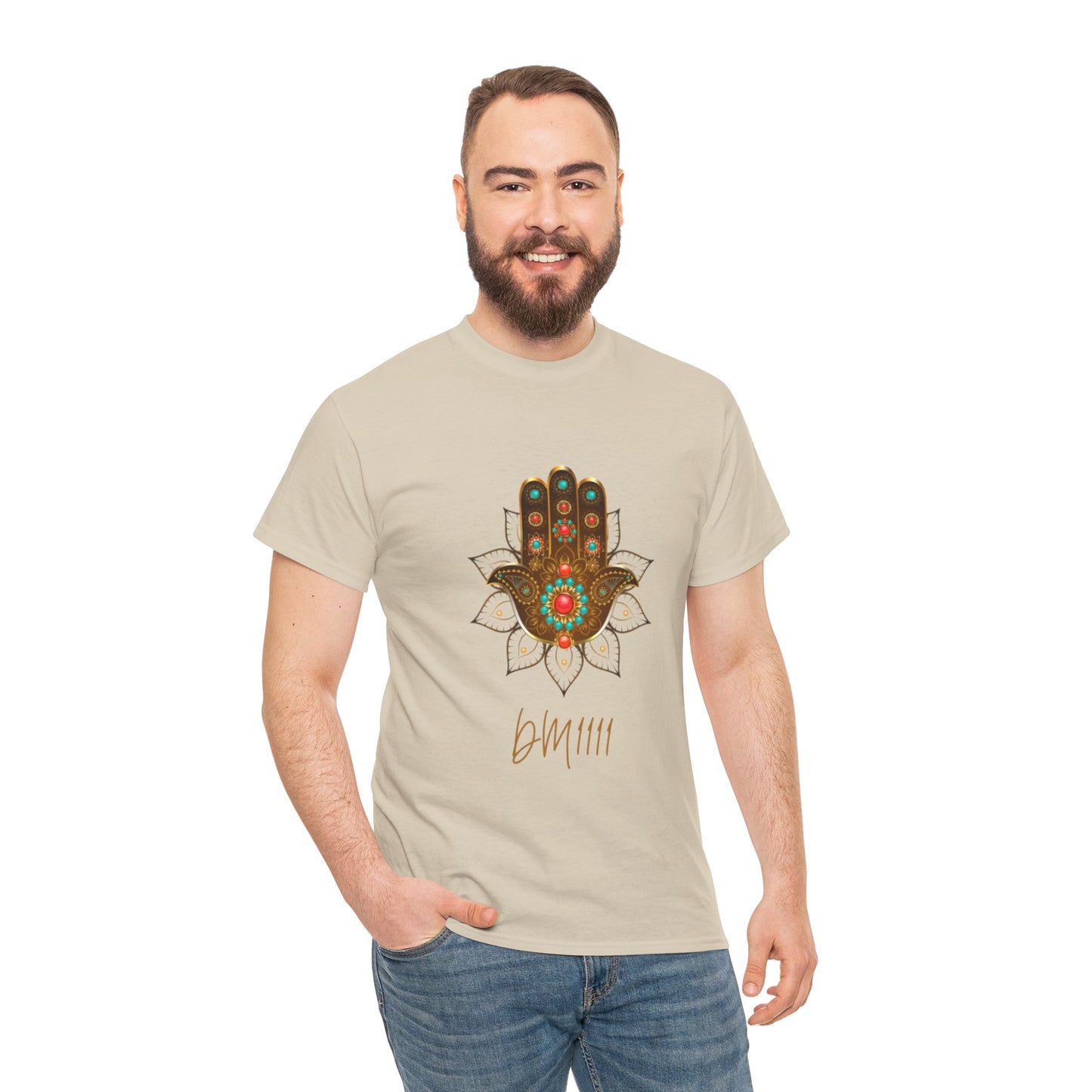 Gold Hamsa Hand DM1111 Unisex Heavy Cotton Tee