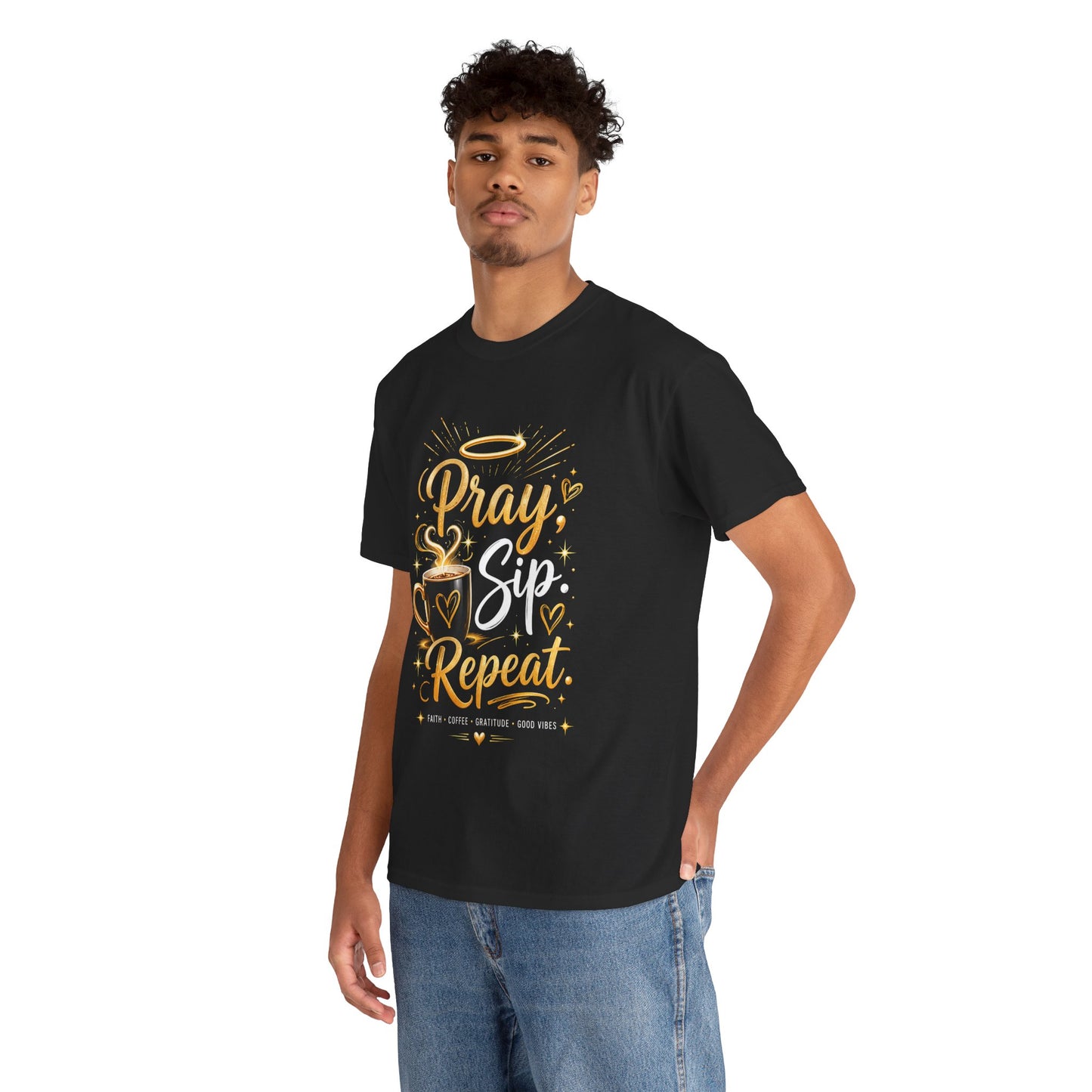 "Pray. Sip. Repeat DF" T-Shirt by DM1111