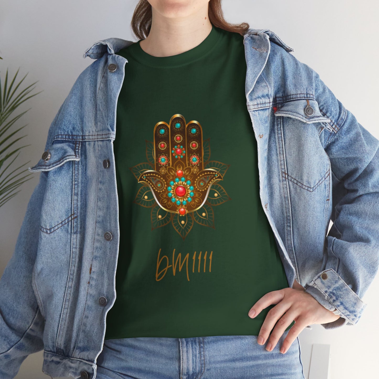 Gold Hamsa Hand DM1111 Unisex Heavy Cotton Tee
