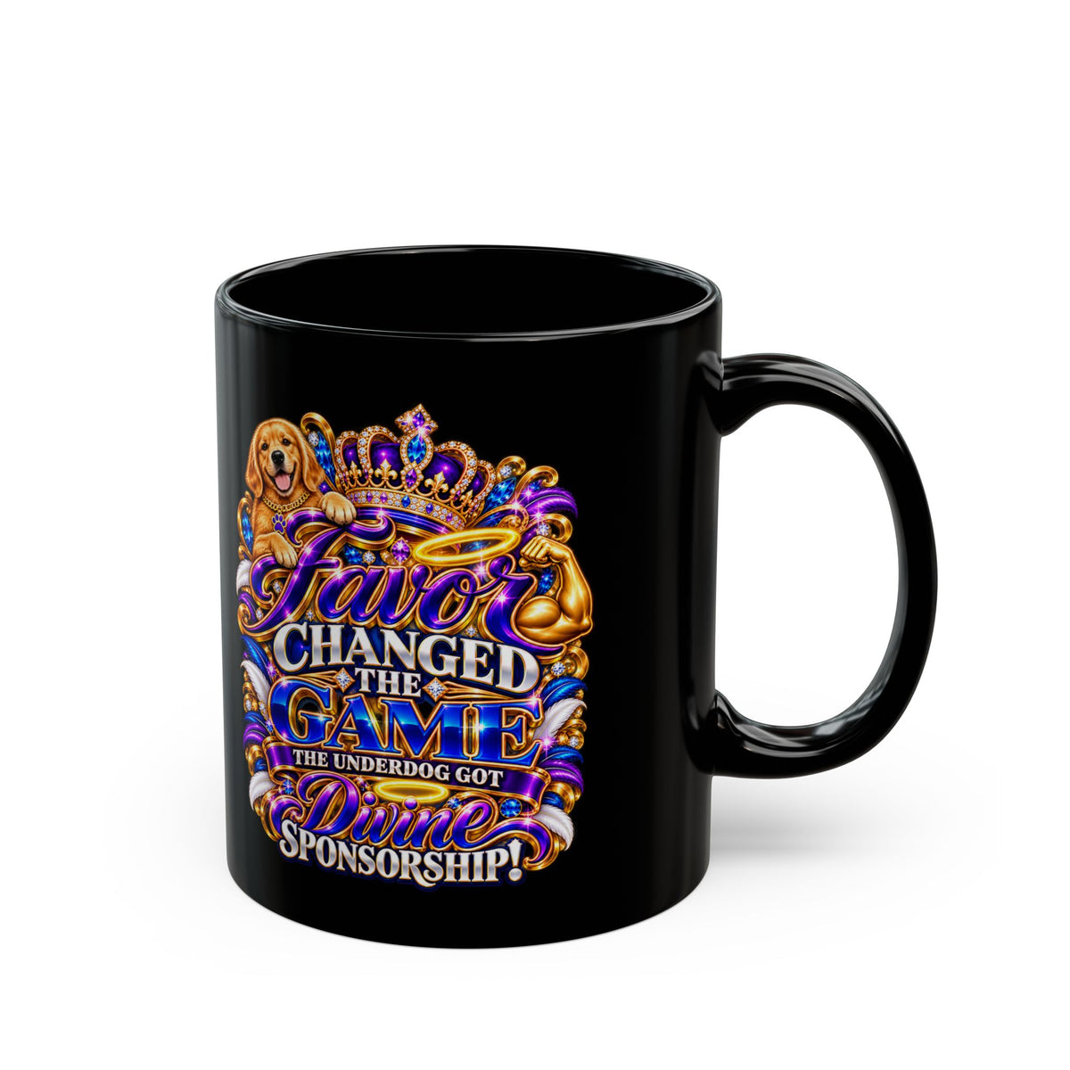 "Favor Changed The Game, DF" Divine Faith mug (Black, 11oz/15oz)