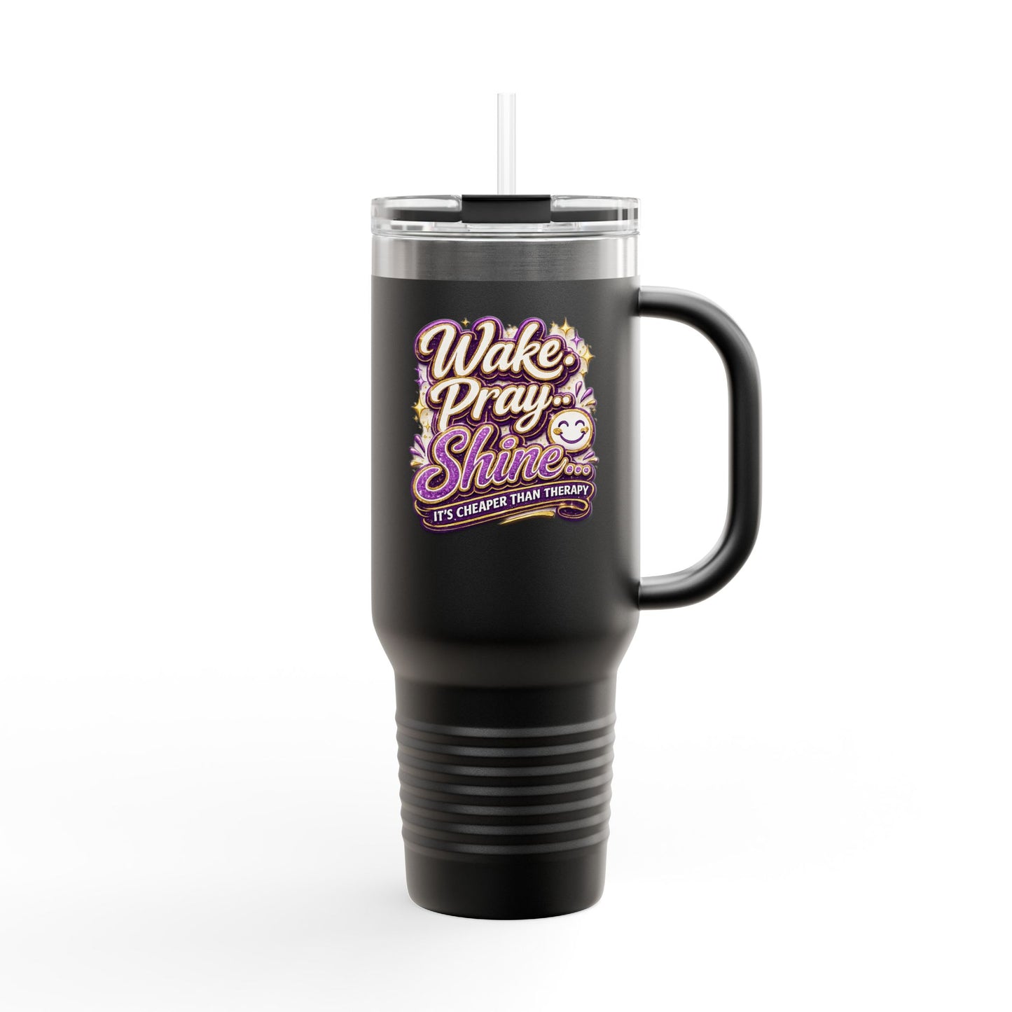 Travel Mug — "Wake, Pray, Shine" 40oz Insulated Tumbler
