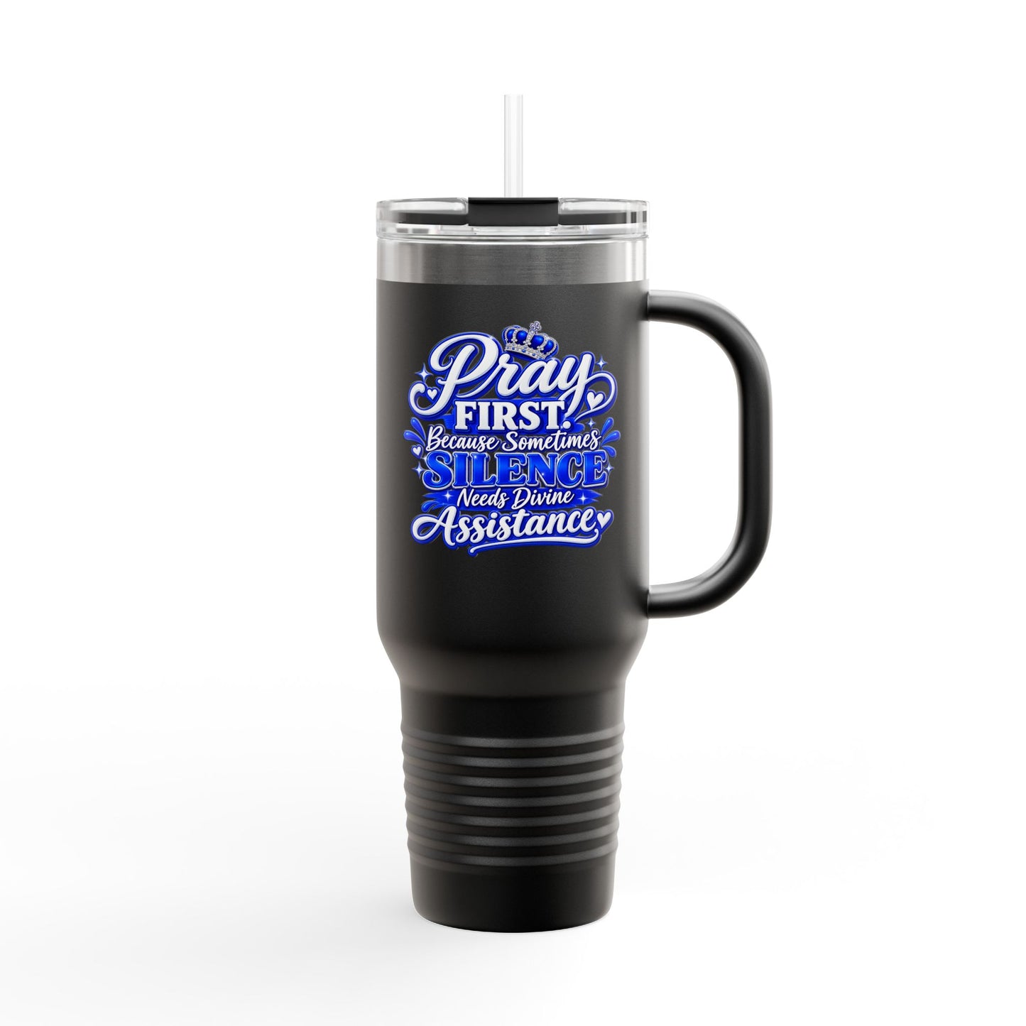 Travel Mug — "Pray First, DF" 40oz Insulated Tumbler