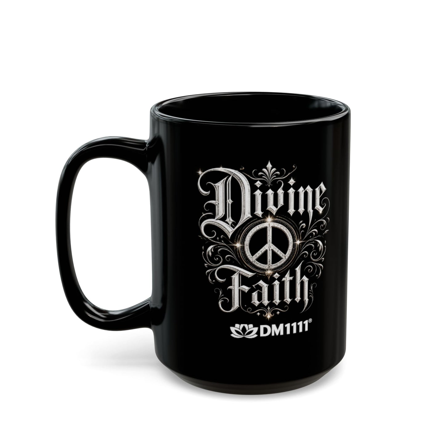 "God's Got The Plan, I've Got The Coffee, DF" Divine Faith mug (Black, 11oz/15oz)