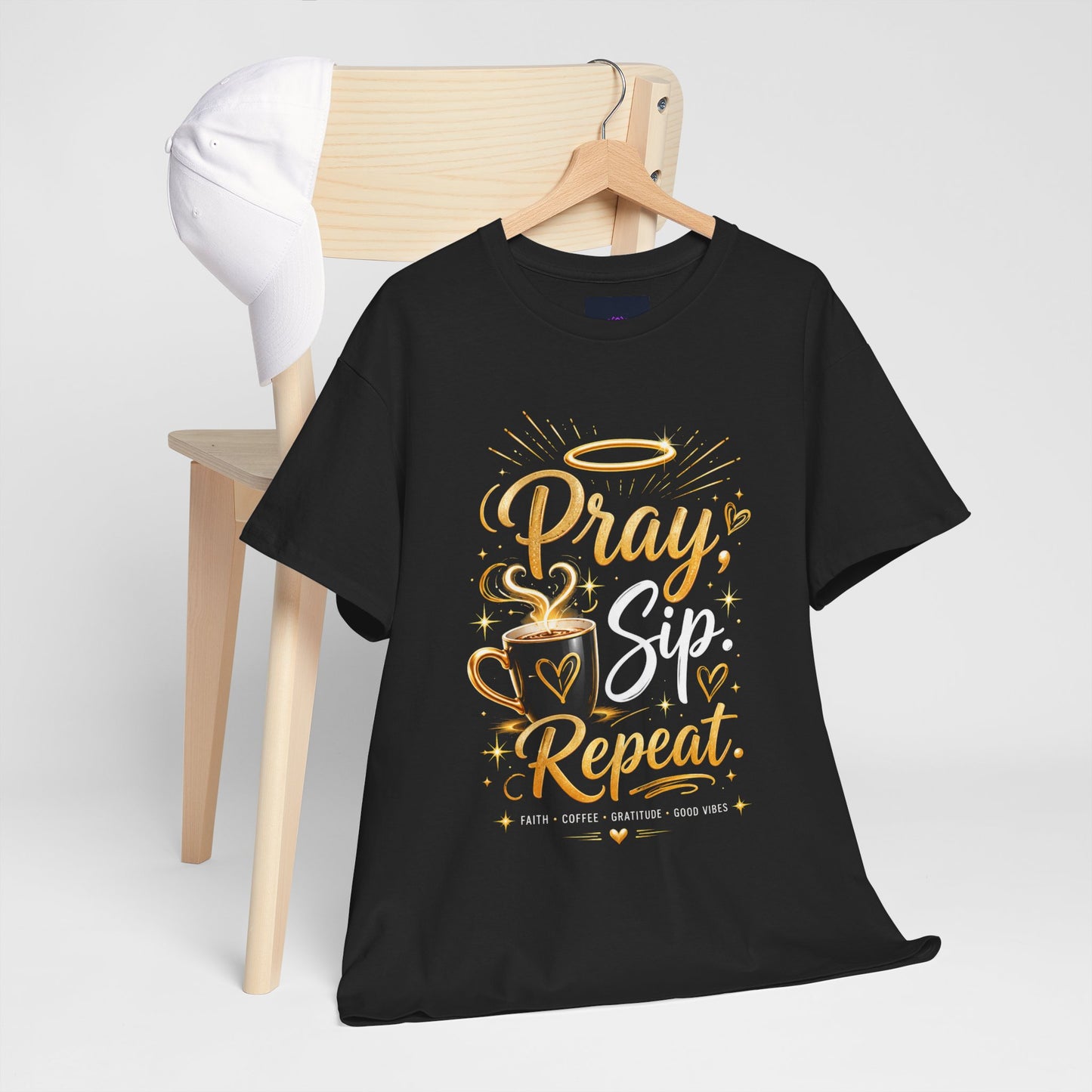 "Pray. Sip. Repeat DF" T-Shirt by DM1111