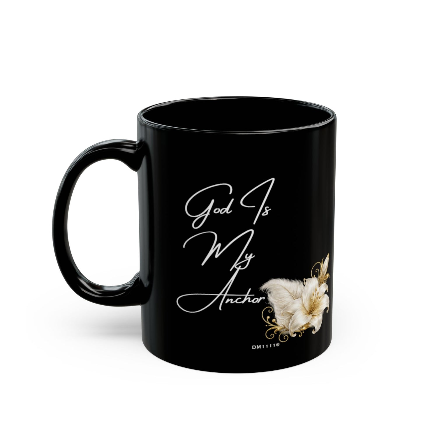 "God Is My Anchor" Divine Faith mug (Black, 11oz/15oz)