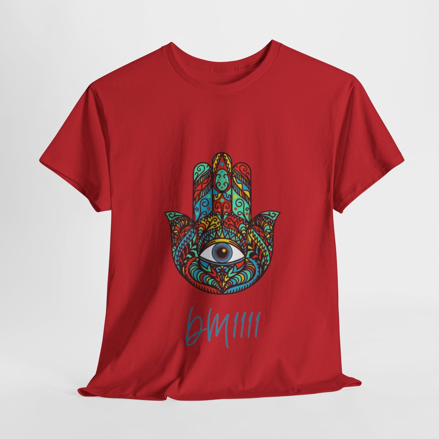 Green Hamsa Hand Eye DM1111 Unisex Heavy Cotton Tee