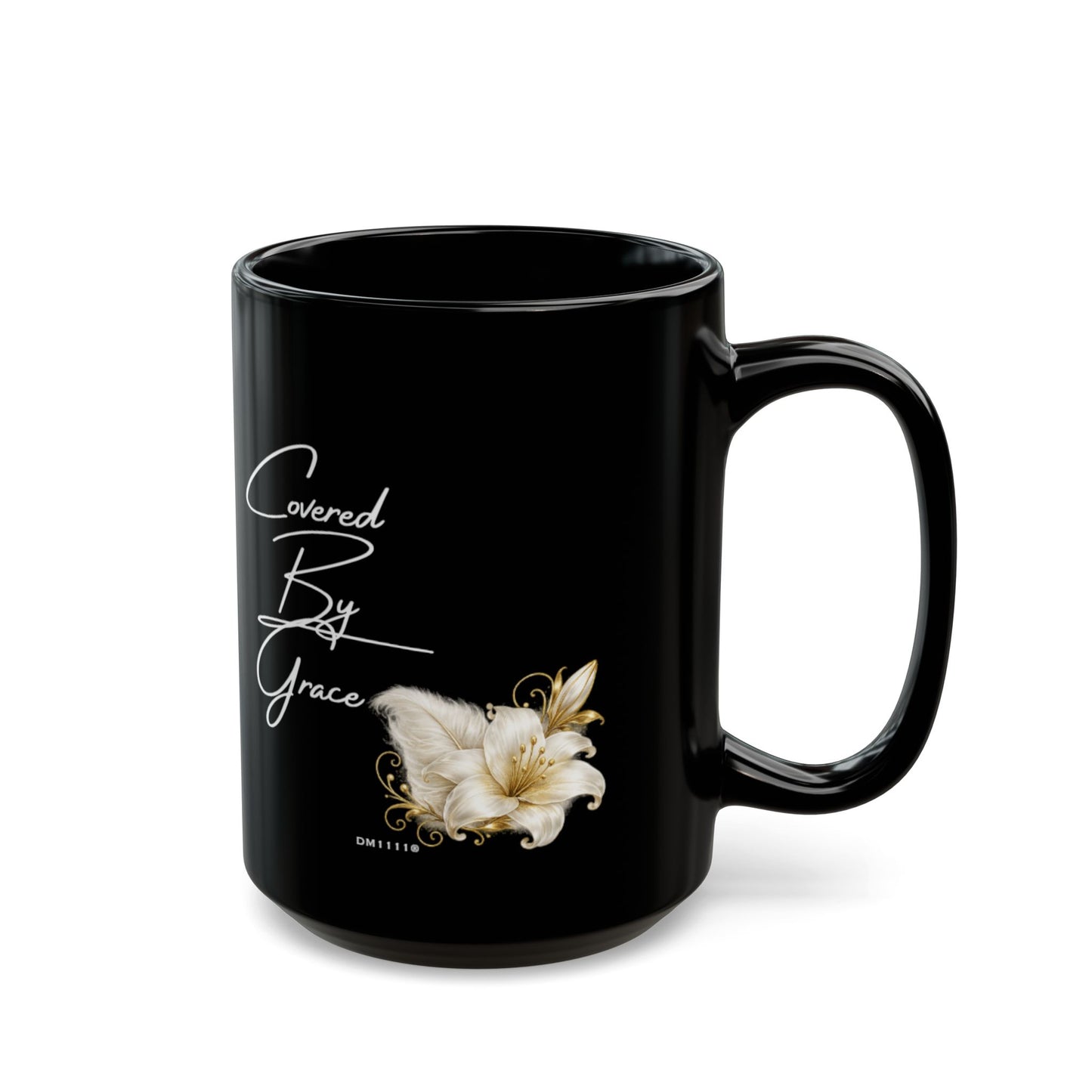 "Covered By Grace" Divine Faith mug (Black, 11oz/15oz)
