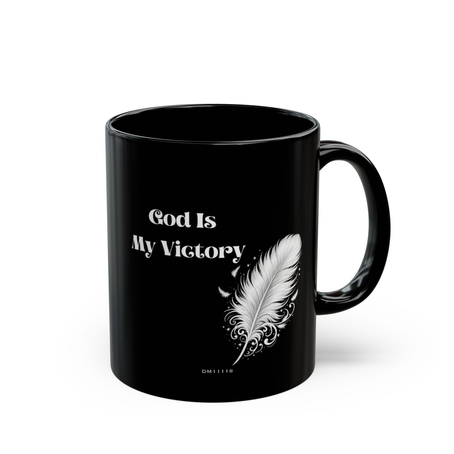 "God Is My Victory" Divine Faith mug (Black, 11oz/15oz)