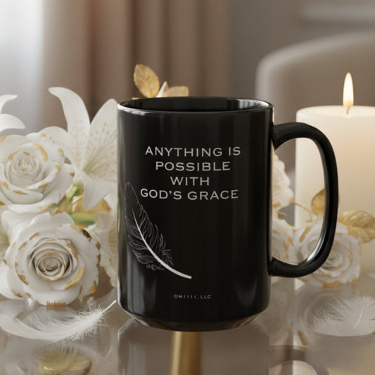 MUG OF THE WEEK - DM1111 "God's Grace" Affirmation Black Mug (11oz, 15oz)
