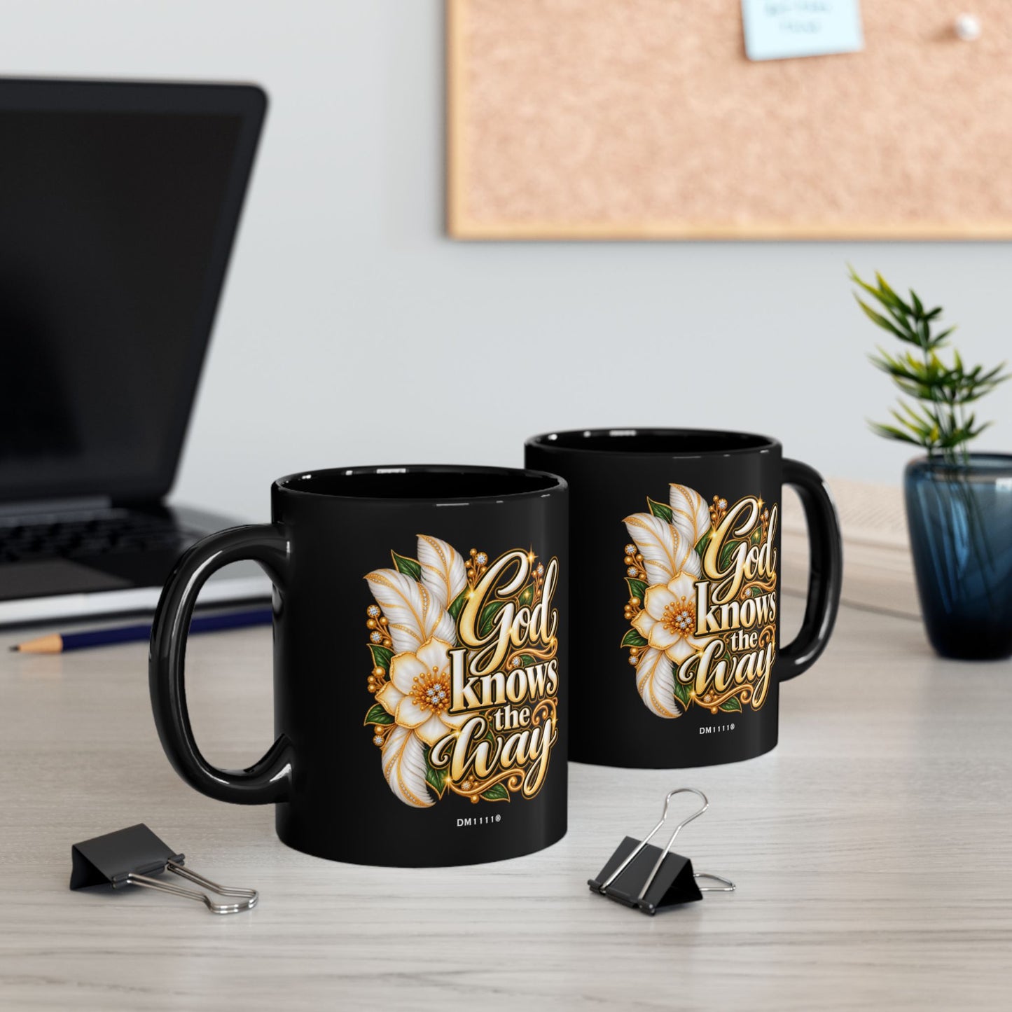 "God Knows The Way" Divine Faith mug (Black, 11oz/15oz)