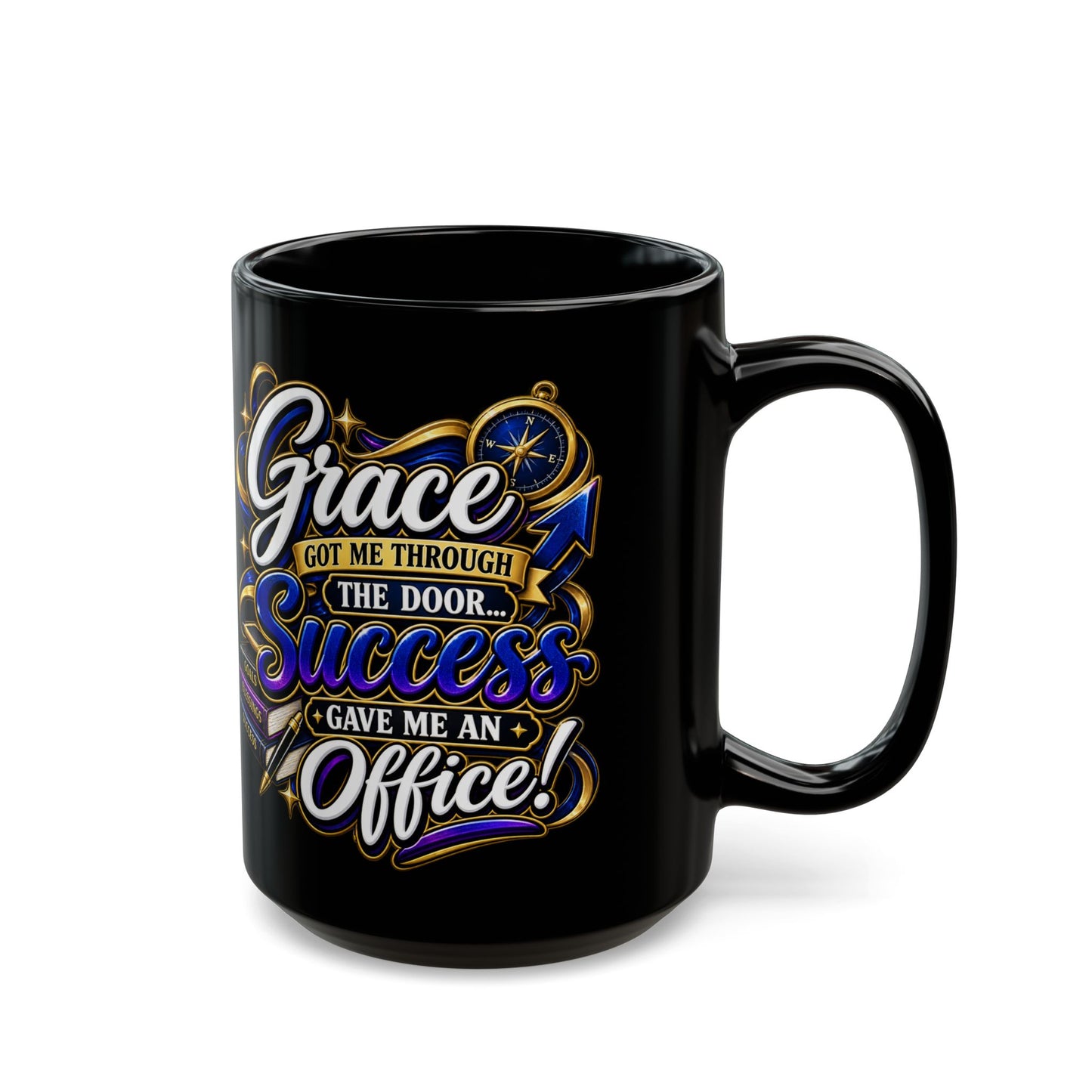 "Grace Got Me Through, DF" Divine Faith mug (Black, 11oz/15oz)