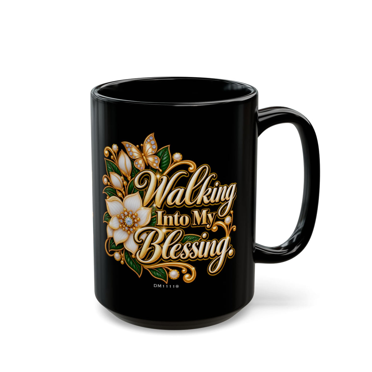 "Walking Into My Blessing." Divine Faith mug (Black, 11oz/15oz)