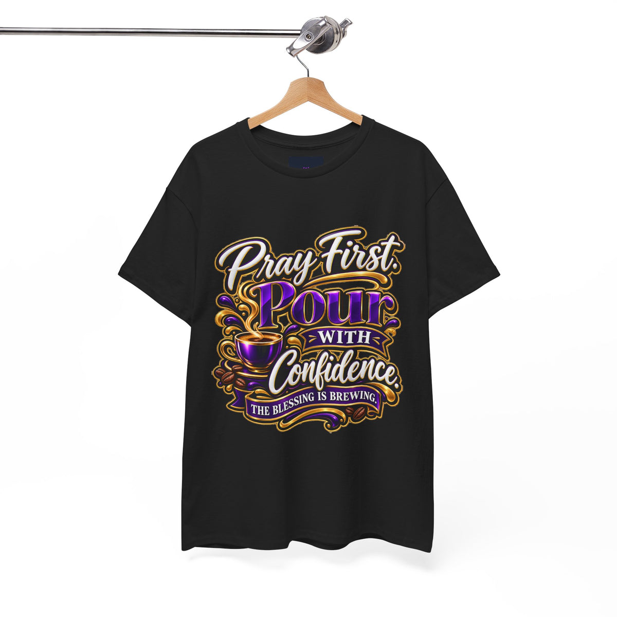 "Pray First. Pour With Confidence, DF" T-Shirt by DM1111