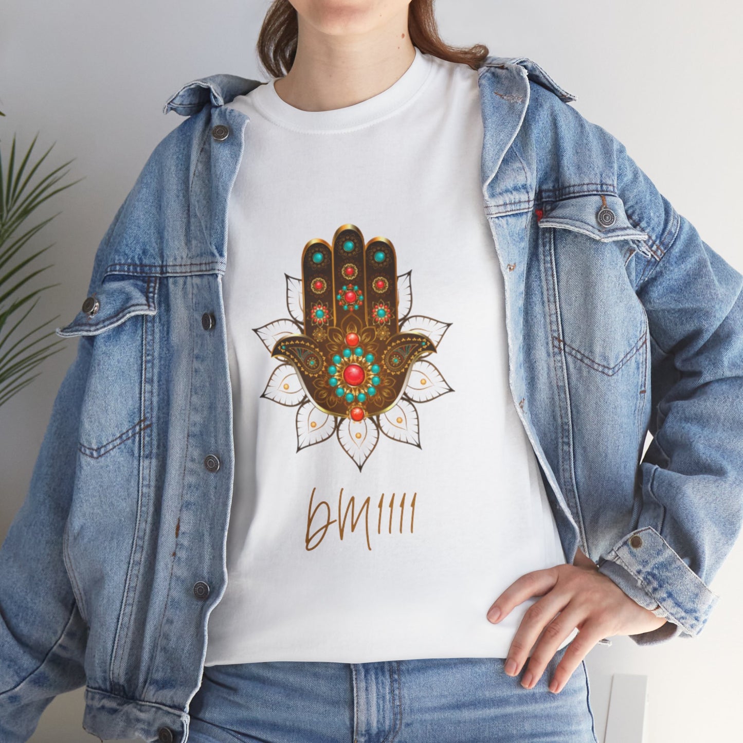 Gold Hamsa Hand DM1111 Unisex Heavy Cotton Tee