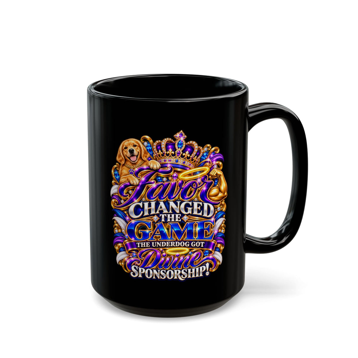 "Favor Changed The Game, DF" Divine Faith mug (Black, 11oz/15oz)