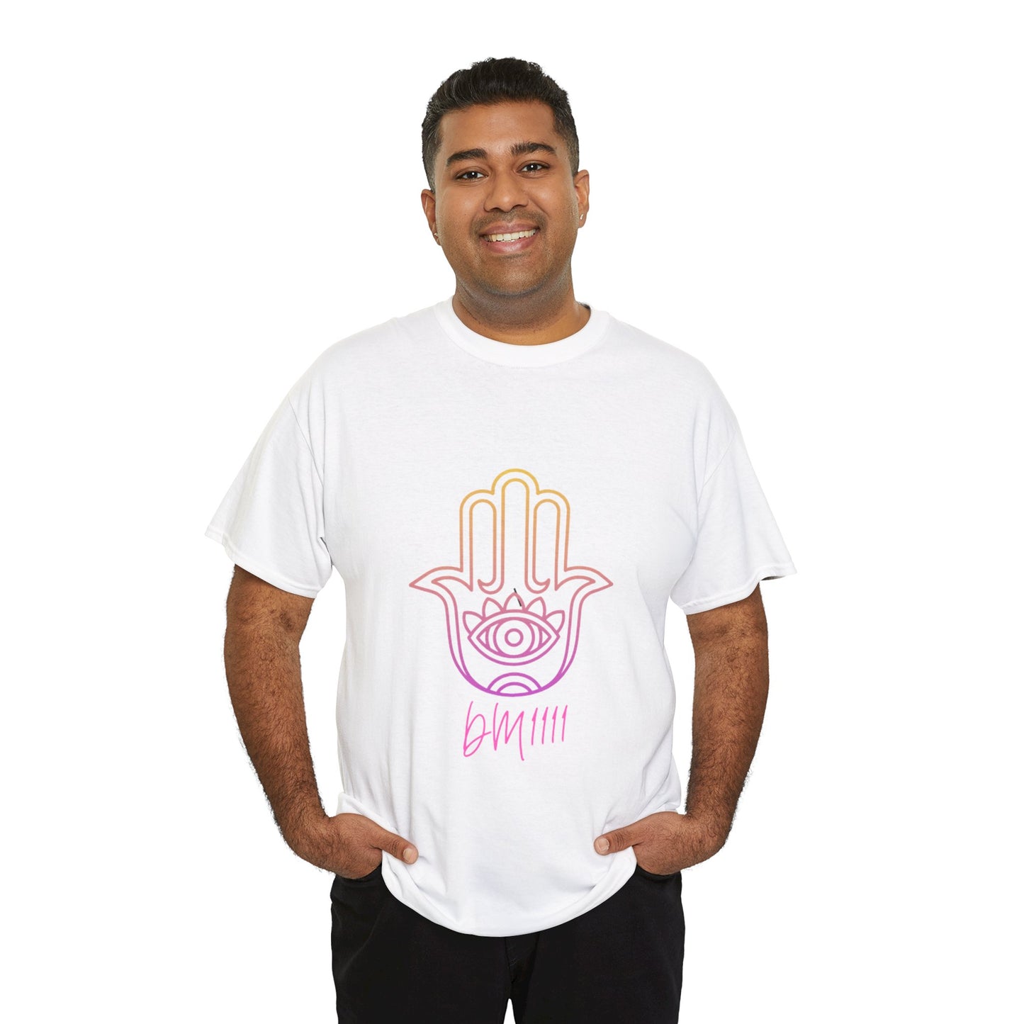 Multi Color Hamsa Hand DM1111 Unisex Heavy Cotton Tee