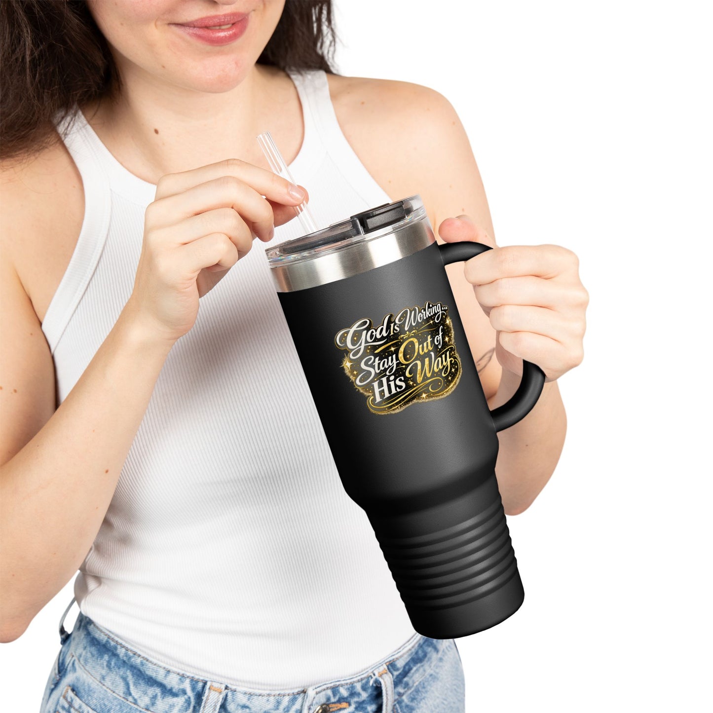 Travel Mug — "God Is Working" 40oz Insulated Tumbler