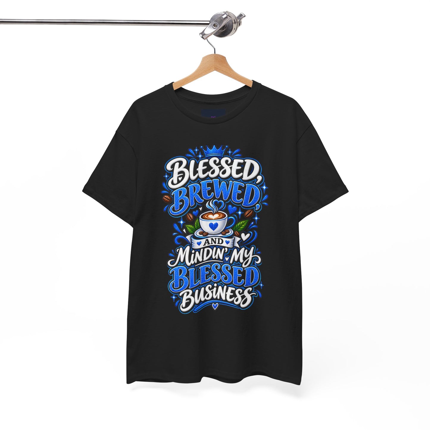 "Blessed, Brewed, and Mindin, DF" T-Shirt by DM1111