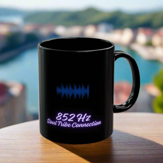 852 Hz Frequency DM1111 Black Mug (11oz, 15oz)